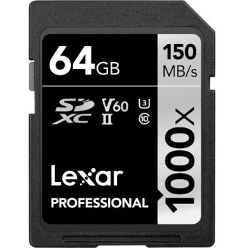 Lexar LSD64GCRBEU1000 PROFESSIONAL SD (1000X) 64GB SD CARD