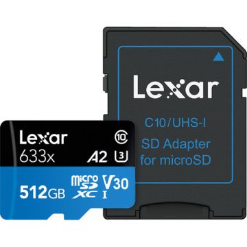 Lexar Professional Micro SD 512GB 633x Card with Adapter
