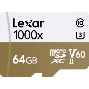 Lexar 64GB Professional 1000x microSDHC Card with adapter